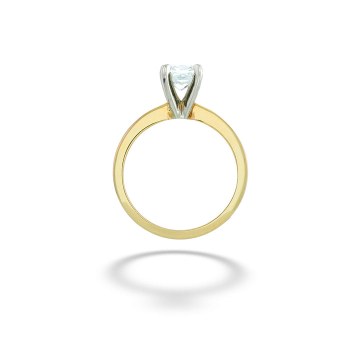 Gold ring with a diamond on a white background 0.51ct Round Diamond Solitaire Ring