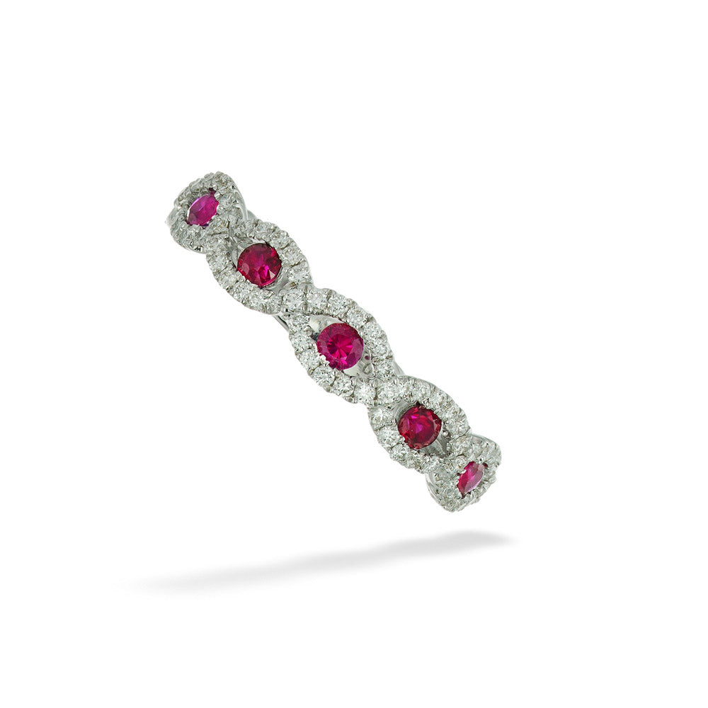 Infinity Style Ruby & Diamond Anniversary Band