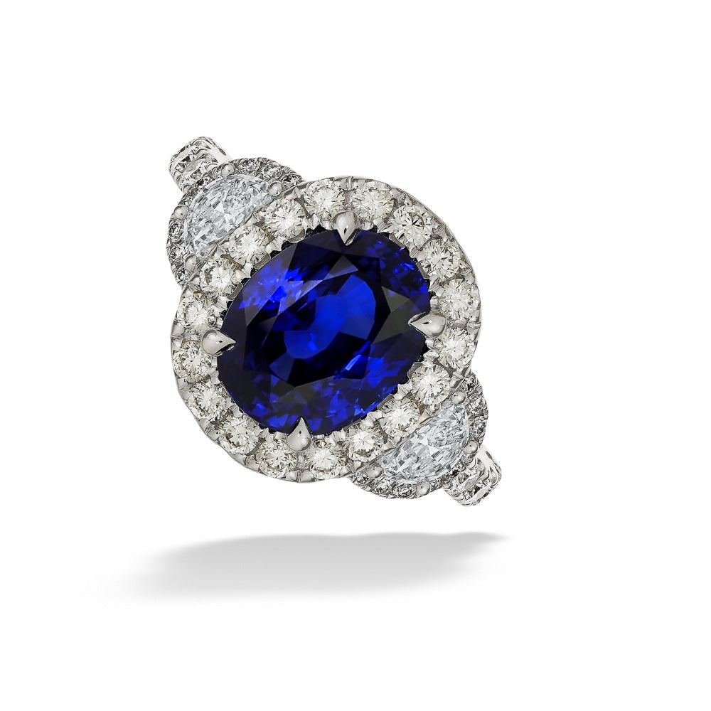 3.10ct Oval Sapphire & Diamond Cocktail Ring