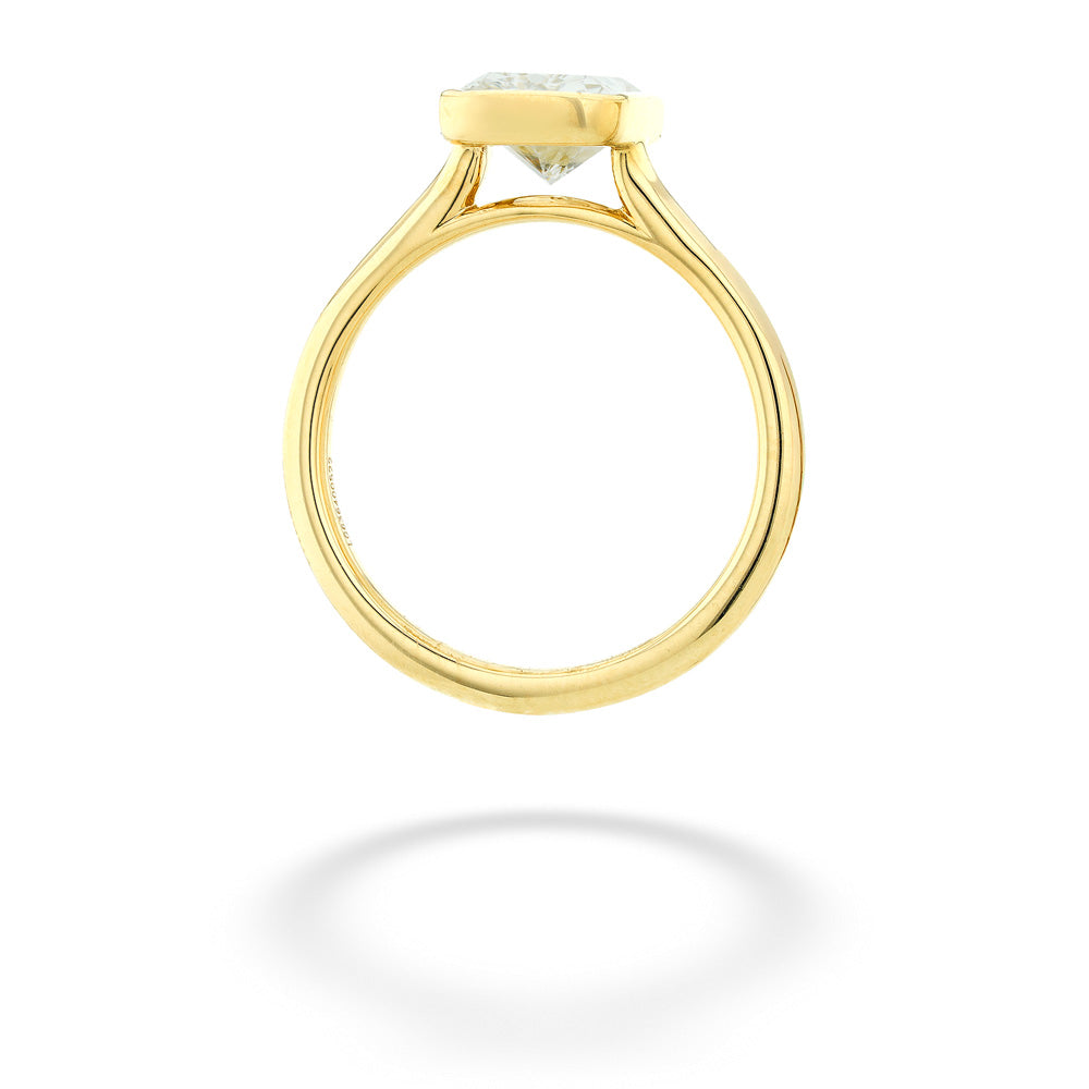 Oval Lab Grown Diamond Bezel Set Engagement Ring