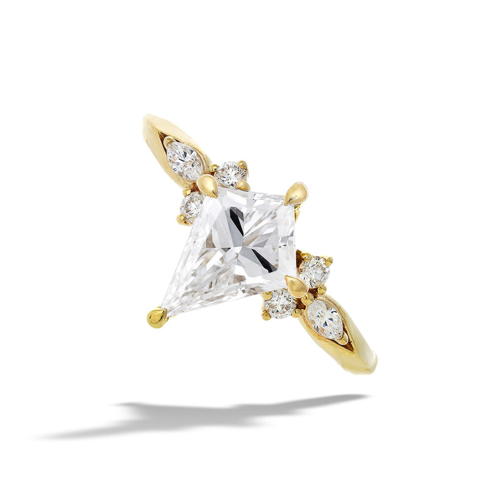 Kite Shaped Diamond Engagement Ring by Valina