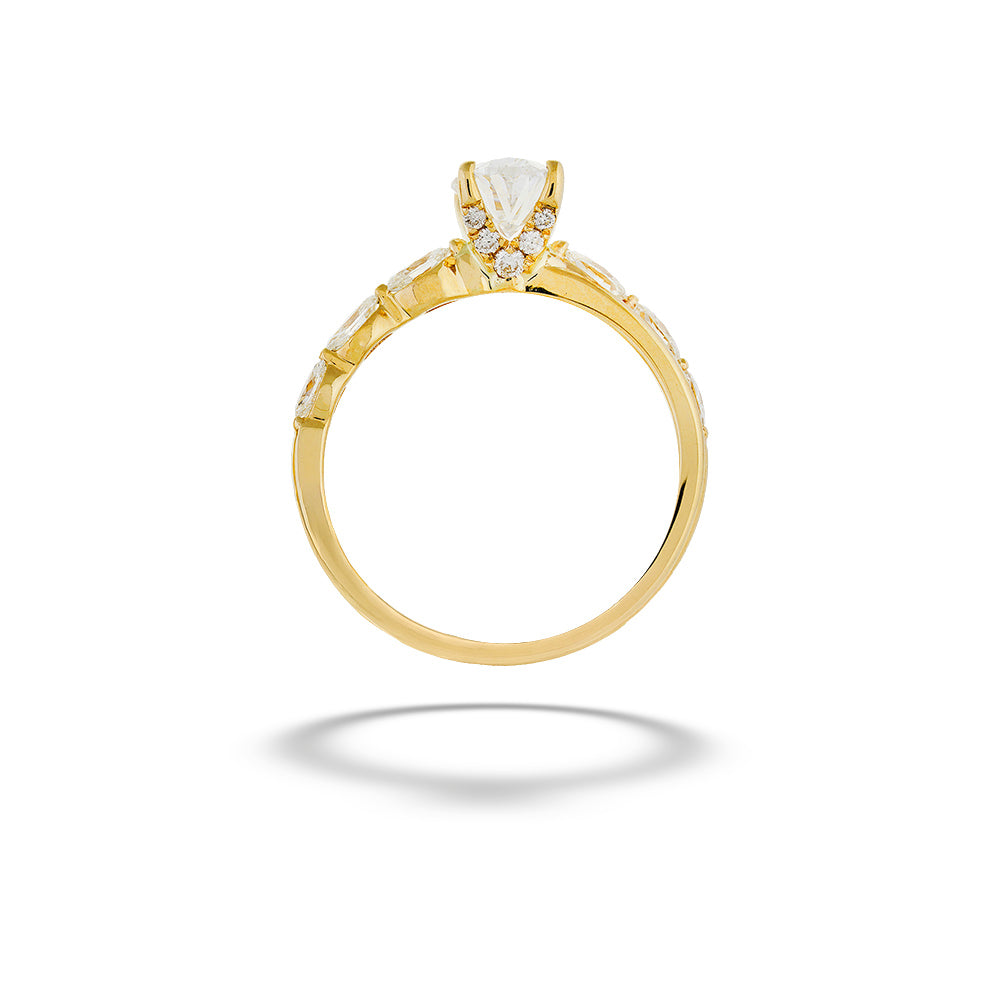 Twisted Band Diamond Engagement Ring by Valina