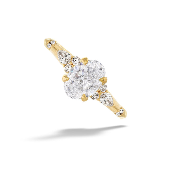  Diamond Center Engagement Ring with Diamond Side Accents by Valina 