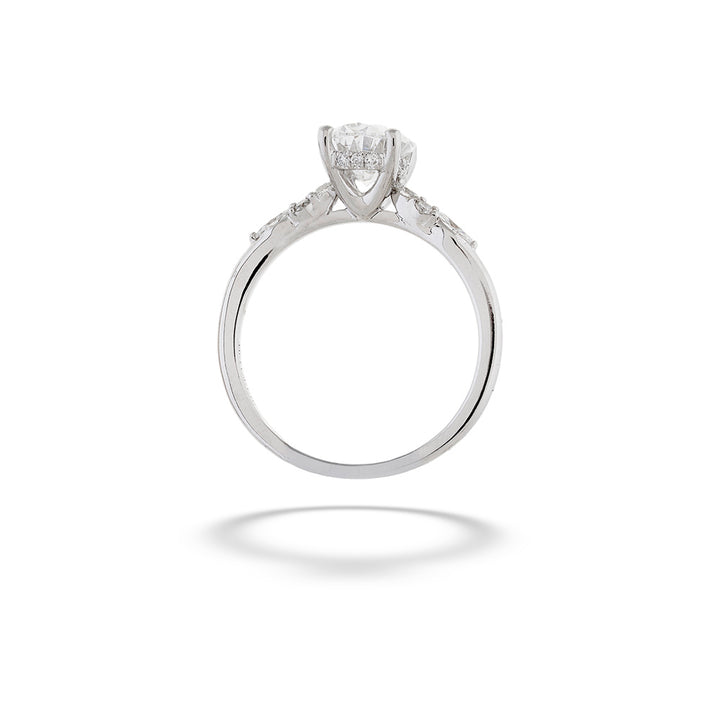 Diamond ring on a white background 14K White Gold Oval Diamond Engagement Ring by Valina