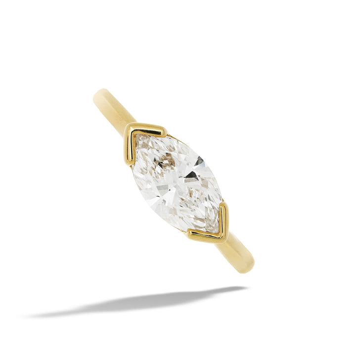 Marquise East to West Diamond Engagement Ring by Valina
