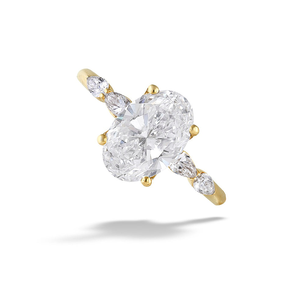 Oval-cut Diamond Engagement Ring with Diamond Accents by Valina