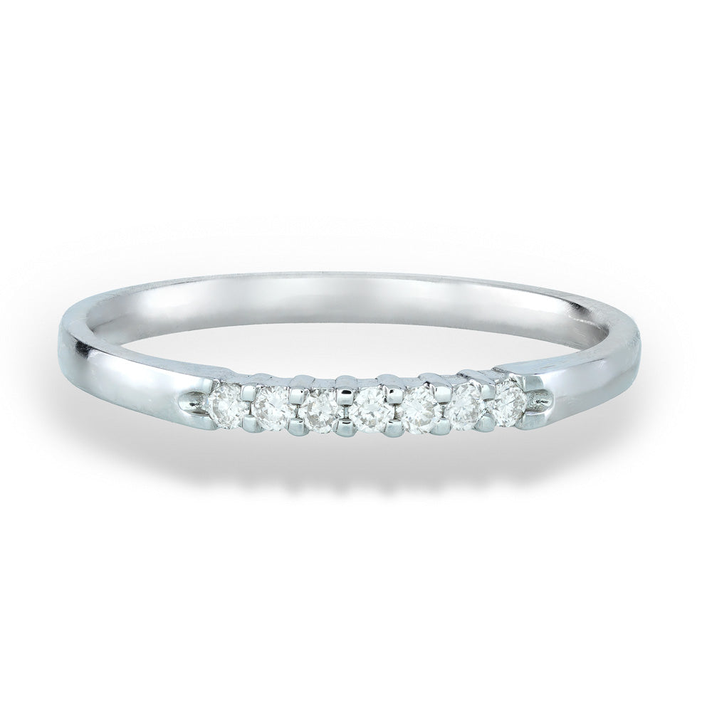 0.10tdw Natural Diamond 14K White Gold Band