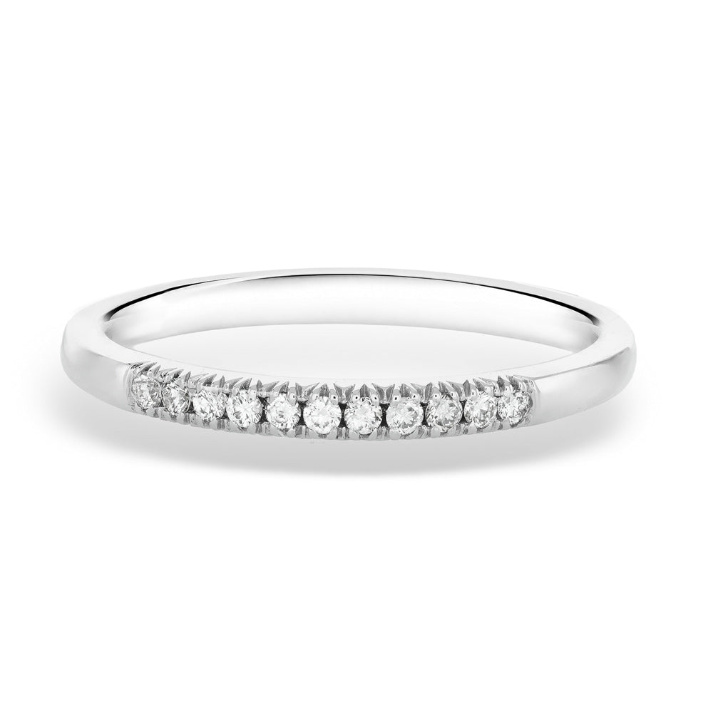 0.10tdw H–I SI Natural Diamond 14K White Gold Band