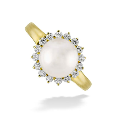 Fresh Water Pearl & Diamond Ring