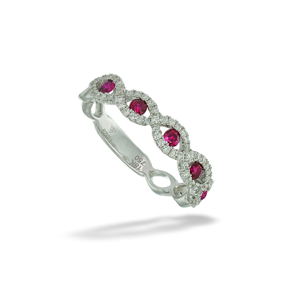 Infinity Style Ruby & Diamond Anniversary Band