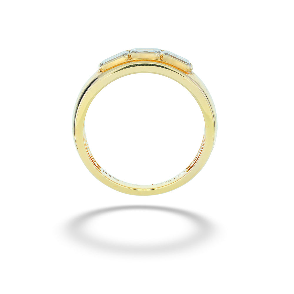 1.48tdw Emerald-Cut Lab Diamond 3-Stone Ring