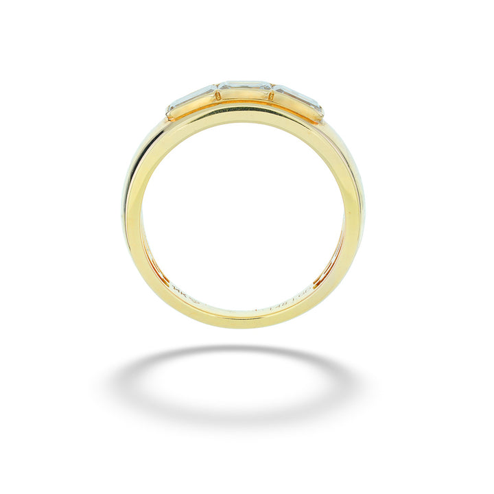 1.48tdw Emerald-Cut Lab Diamond 3-Stone Ring
