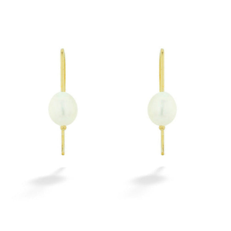 14ky Freshwater Pearl Accented Threader Earrings