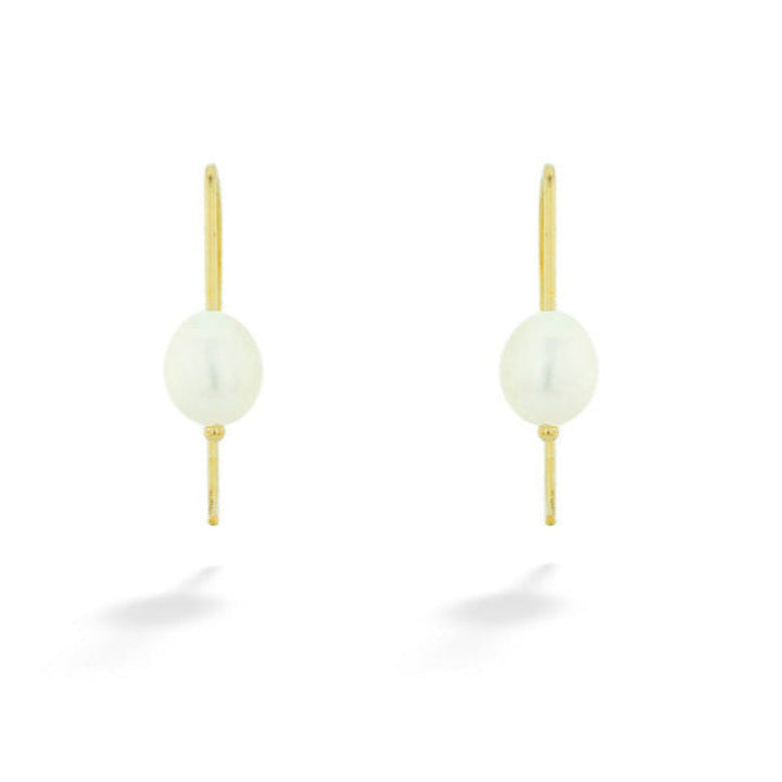 14ky Freshwater Pearl Accented Threader Earrings