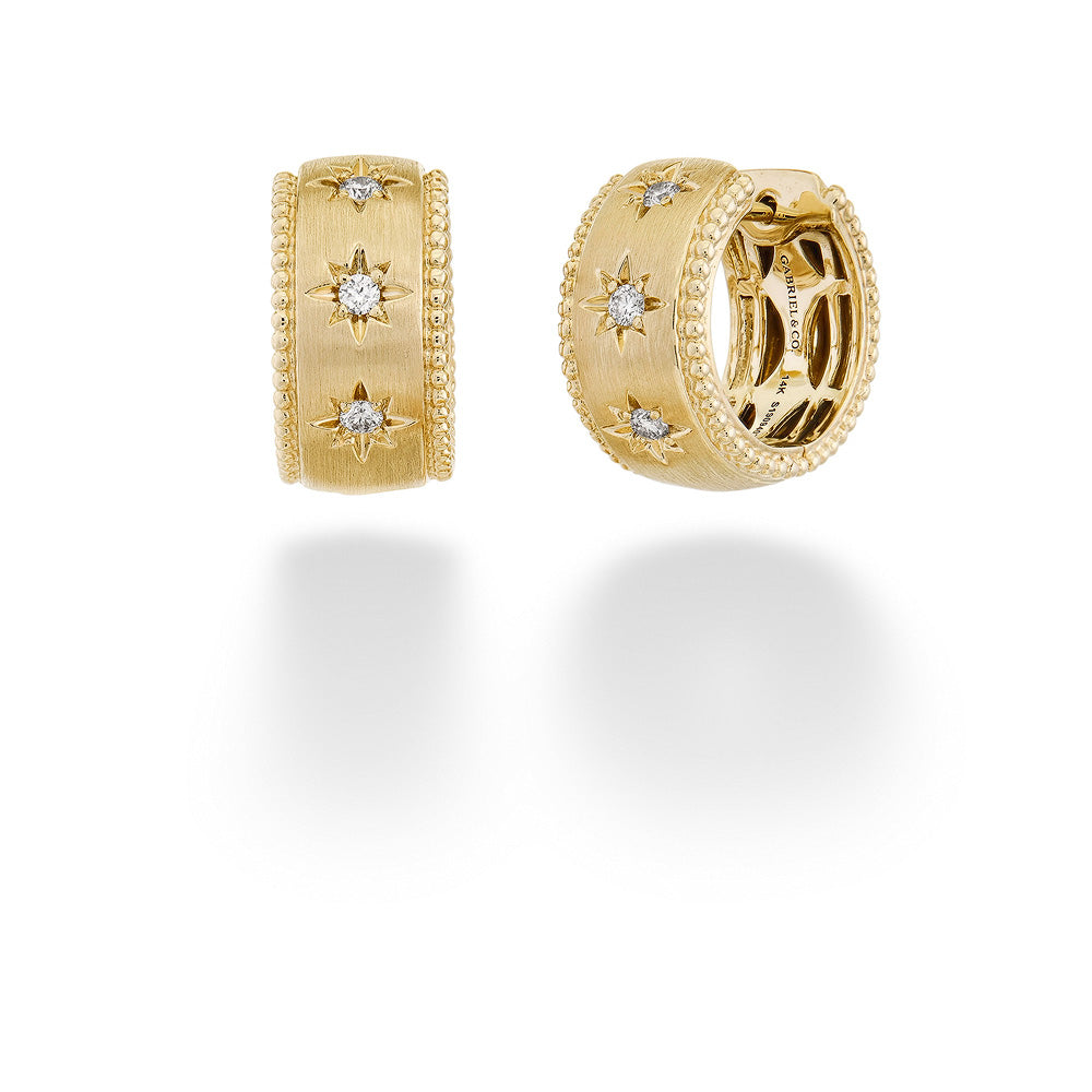 Diamond Bujukan Huggie Earrings by Gabriel & Co.