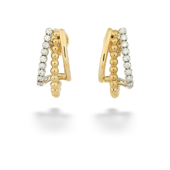  Diamond Criss Cross J Hoop Earrings by Gabriel &amp; Co. 