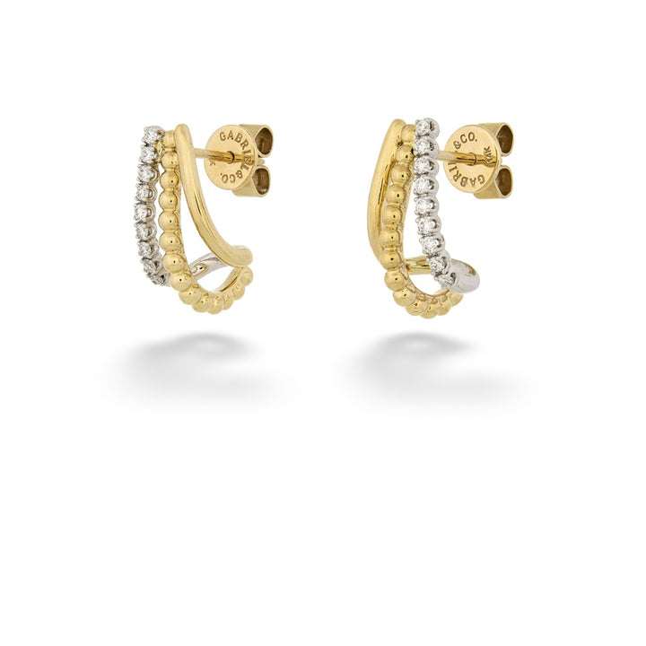  Diamond Criss Cross J Hoop Earrings by Gabriel & Co. 