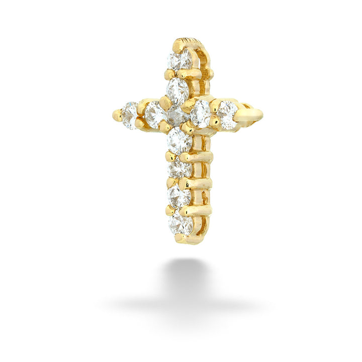 14K Gold Diamond Cross Slide Pendant