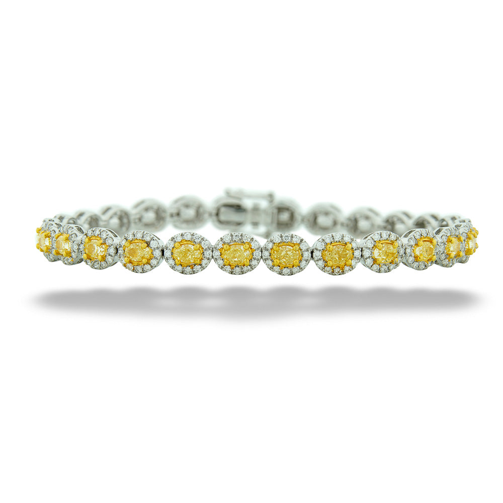 Natural Yellow and White Diamond Bracelet