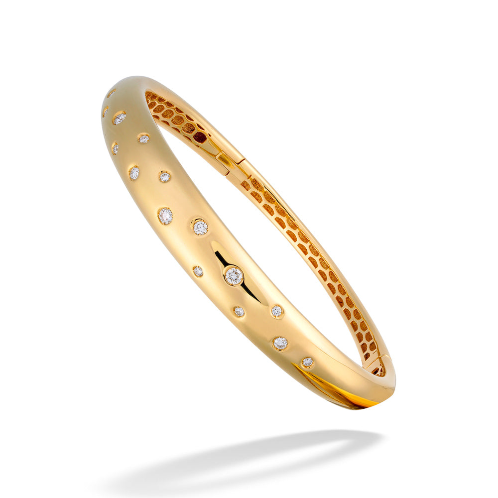 Scattered Diamond Hinged Bangle