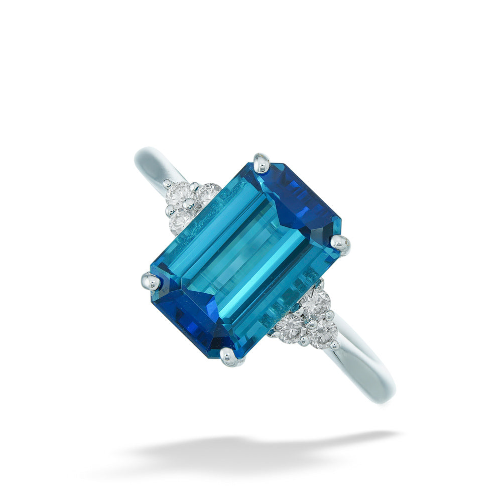 Indicolite Tourmaline & Diamond Ring