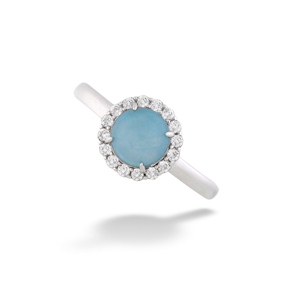  Aquamarine and White Topaz Ring by Samuel B. 