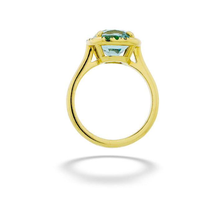 Aquamarine, Tsavorite & Diamond Ring by Lauren K.