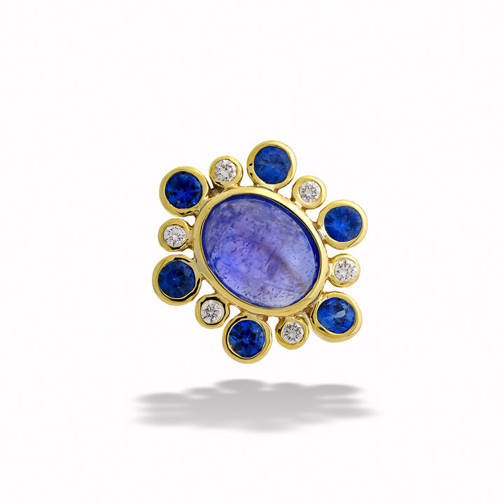Tanzanite, Sapphire, and Diamond Ring by Mazza