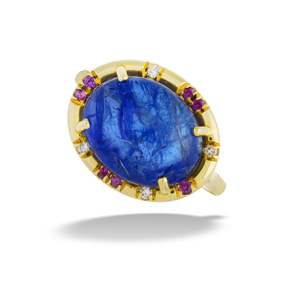 Tanzanite and Pink Sapphire Sprinkle Ring by Lauren K.
