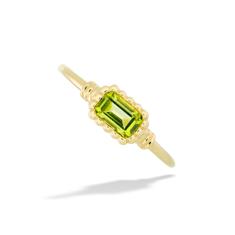 Emerald-Cut Peridot Ring