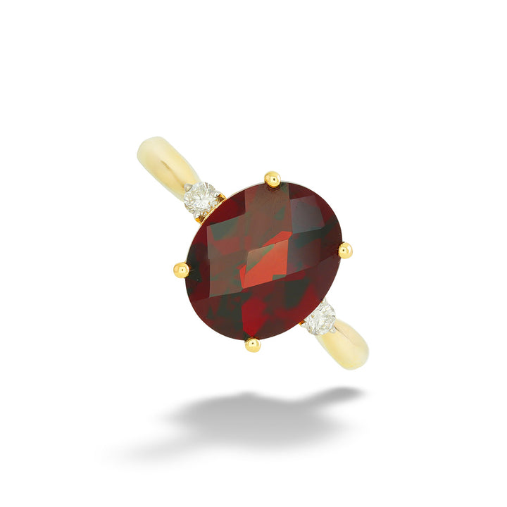 Oval Garnet and Diamond Ring 