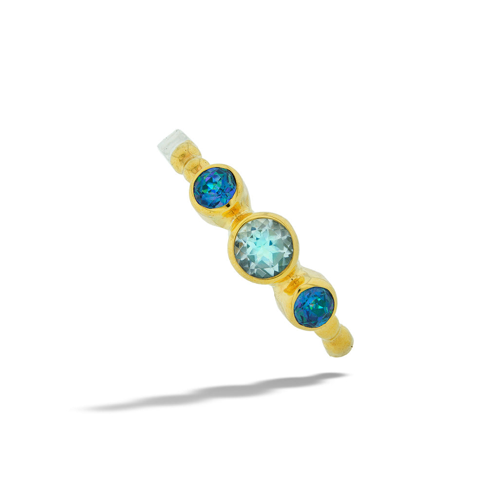Gold Vermeil Blue Topaz Ring by Michou