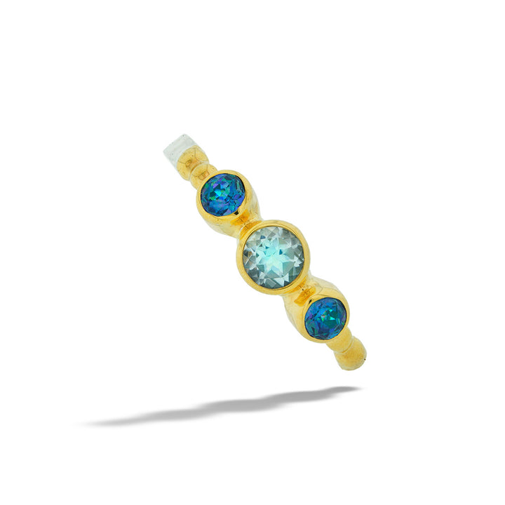 Gold Vermeil Blue Topaz Ring by Michou
