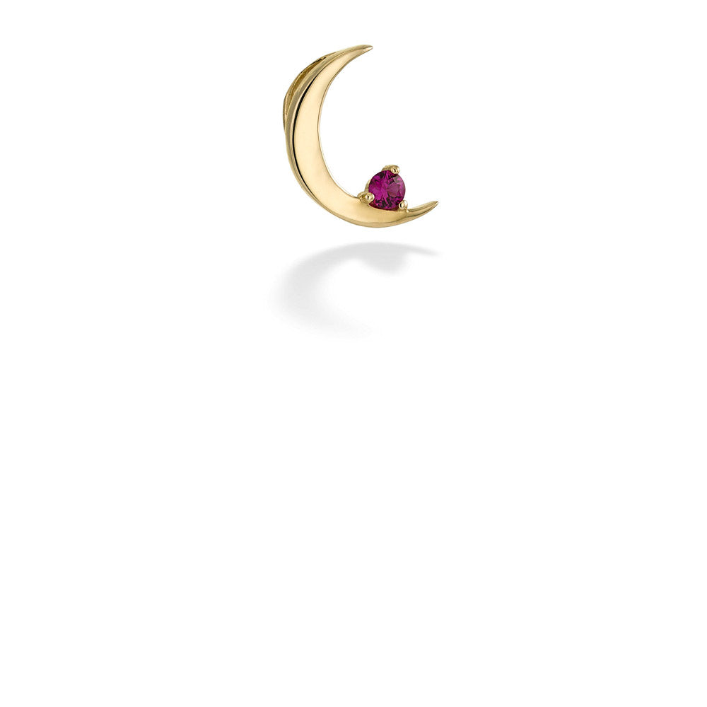  Ruby Crescent Moon Pendant by Parle