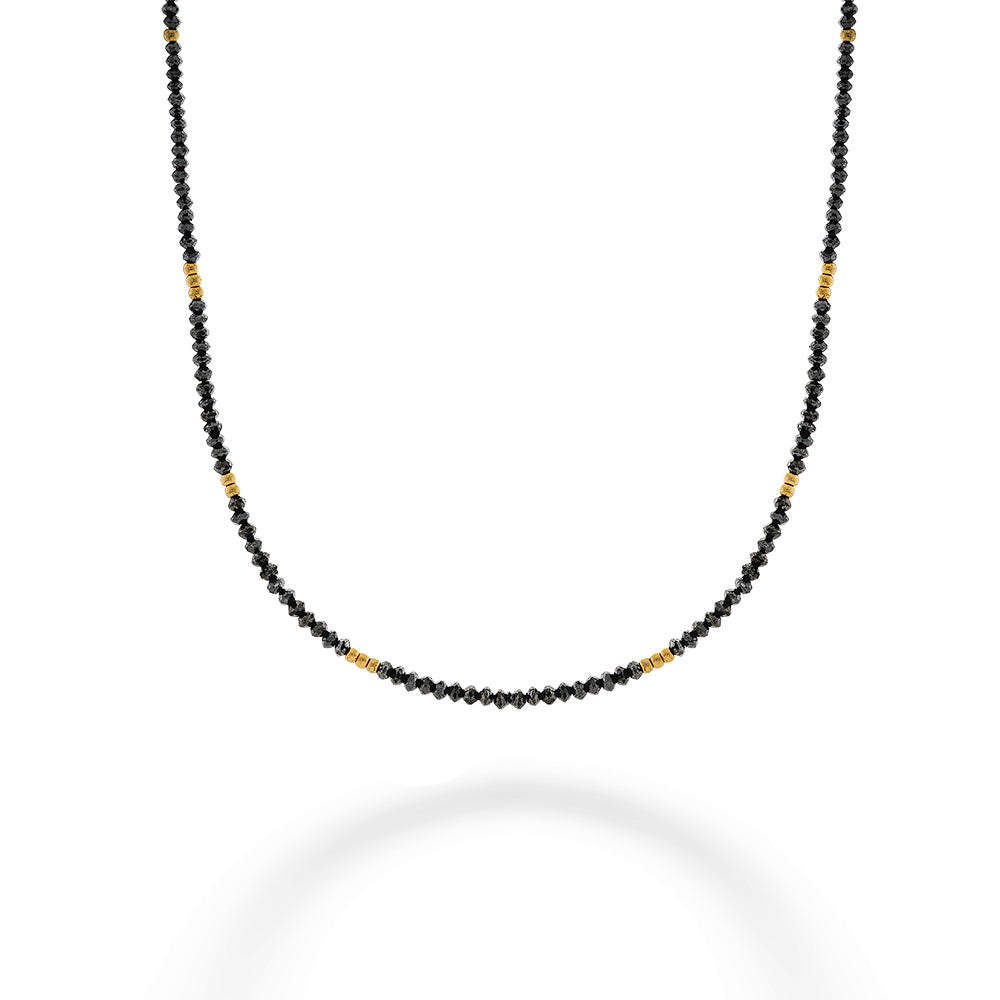 Black Diamond & Gold Bead Strand