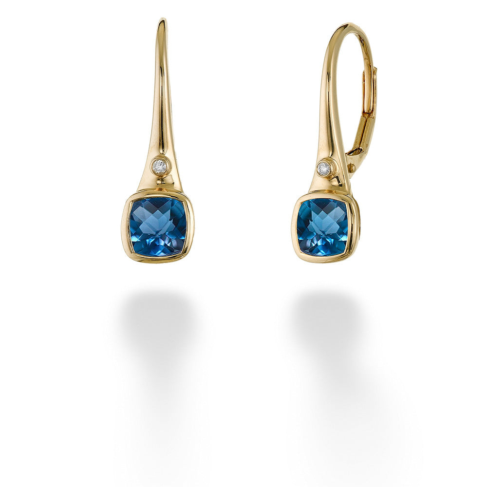 Genuine London Blue Topaz Earrings newest