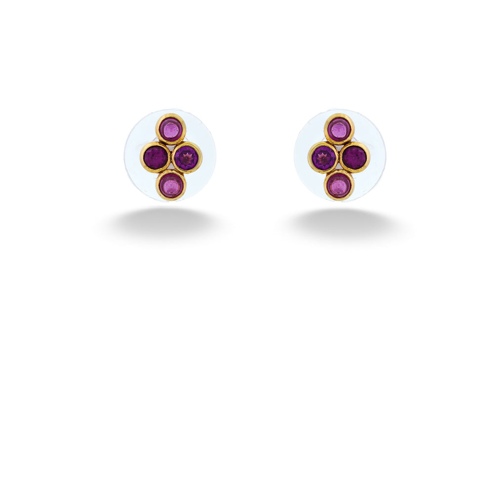 Rhodolite Garnet Cluster Earrings by Michou