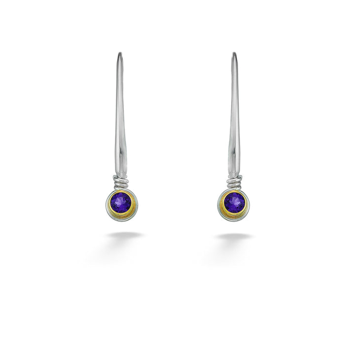 Two-Tone "Jazzy" Amethyst Drop Earrings by E.L. Designs