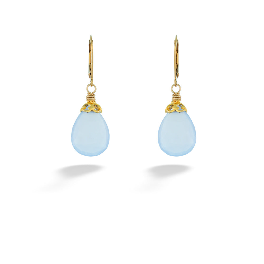 Blue Chalcedony Drop Earrings by Anatoli