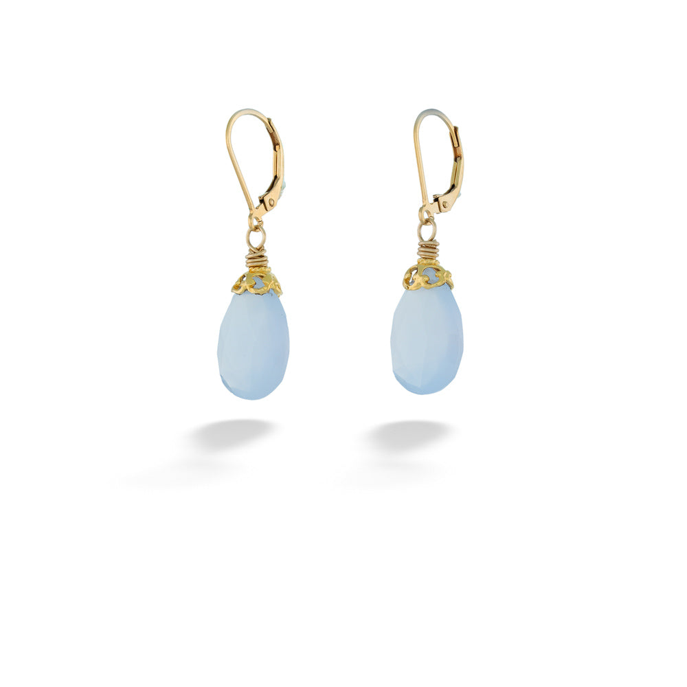 Blue Chalcedony Drop Earrings by Anatoli