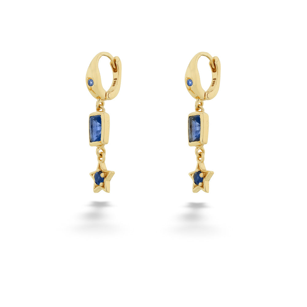 Silver & 18kt Vermeil Iolite Deco Earrings by Jorge Revilla