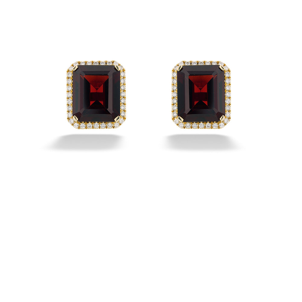 Garnet and Diamond Earrings