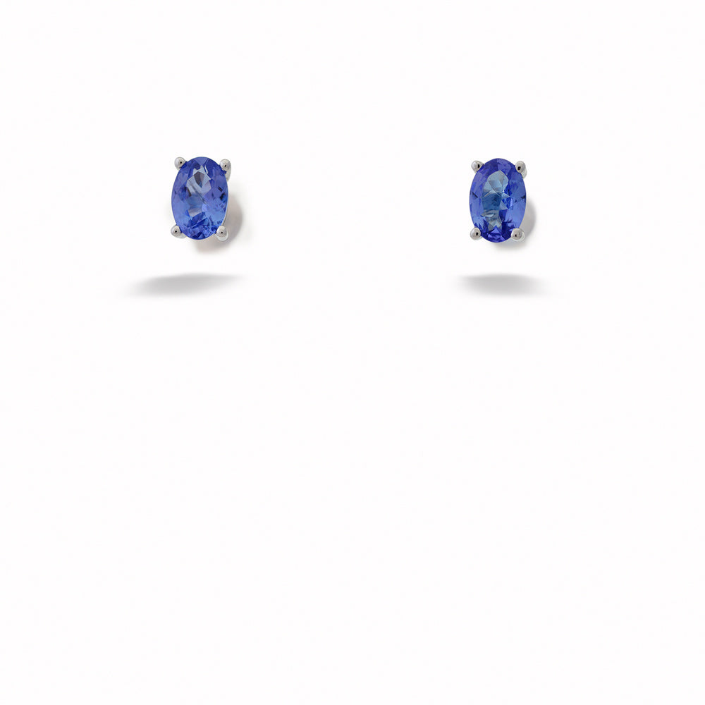 Oval Tanzanite Stud Earrings
