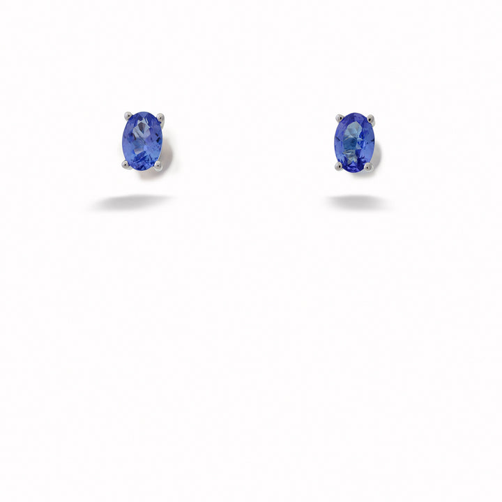 Oval Tanzanite Stud Earrings