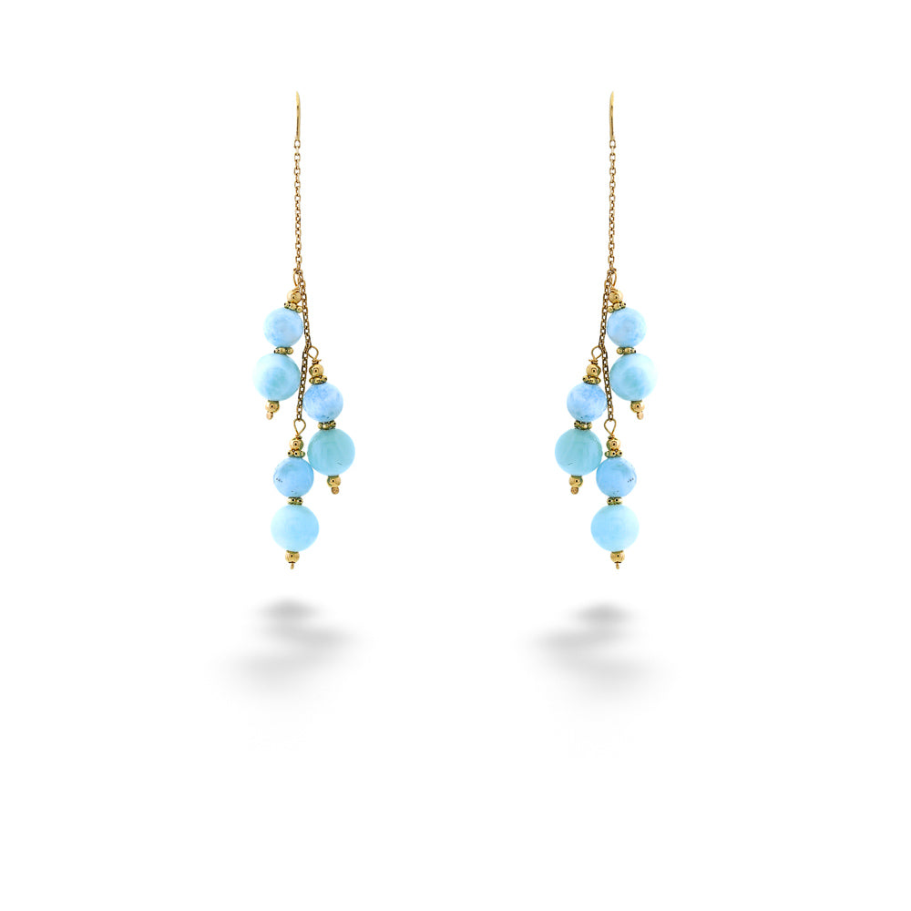 Larimar Threader Earrings by The Village Smithe