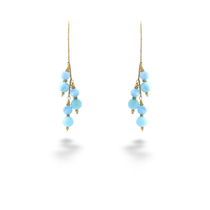 Larimar Threader Earrings by The Village Smithe