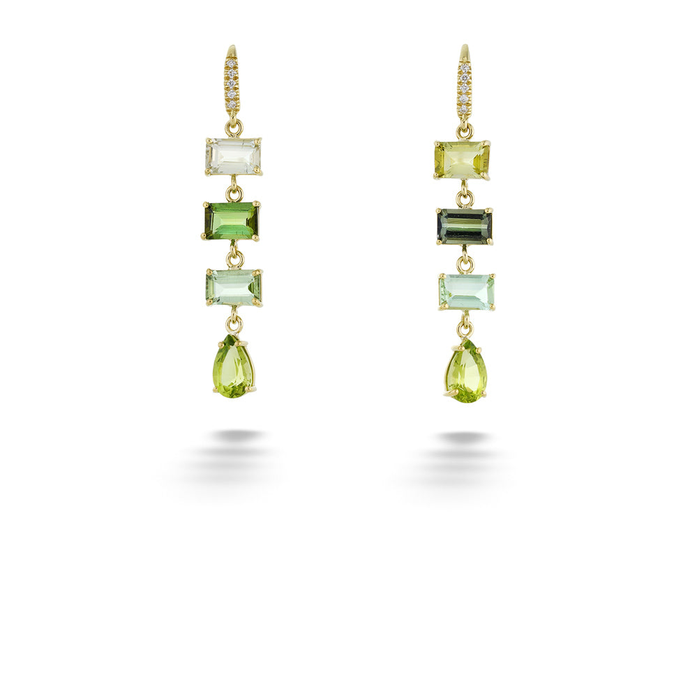 Green Tourmaline and Peridot "Joyce" Earrings by Lauren K.