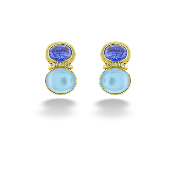 Tanzanite and Blue Topaz Earrings by Mazza