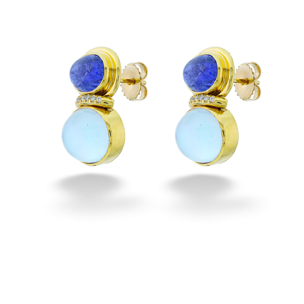 Tanzanite and Blue Topaz Earrings by Mazza