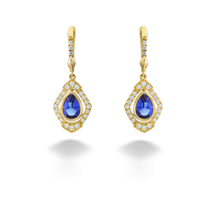 Tanzanite and Diamond Dangle Earrings